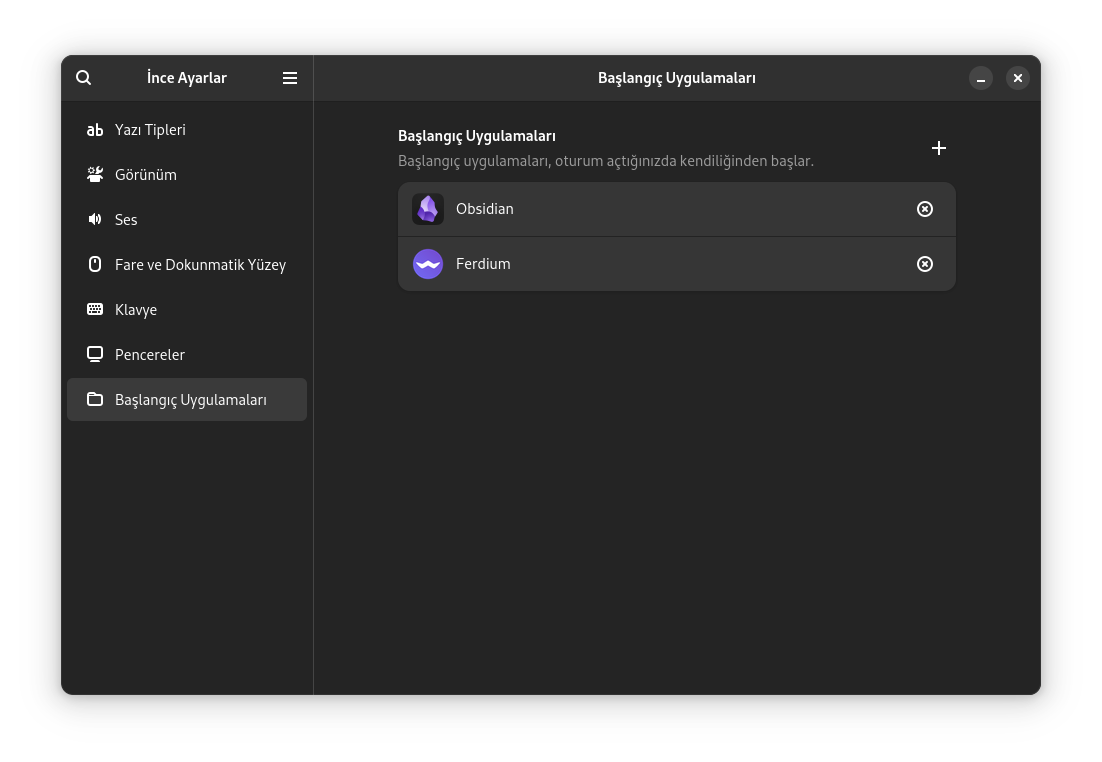 Gnome Tweaks - After Added an App